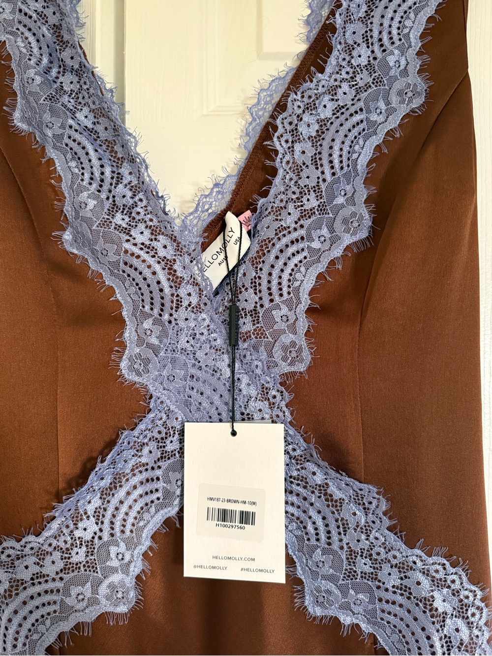Hello Molly Brown Maxi Dress with Lavender Lace Trim - Picture 6 of 6